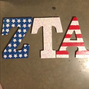 ZTA wooden letters